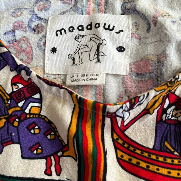 Meadows medieval print cotton tank NWOT - Picture 3 of 4